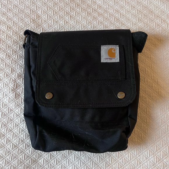Carhartt Black Crossbody Messenger Bag with Yellow Logo Patch - Picture 2 of 5